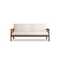 Linen Contemporary Square Arm Sofa Wooden Standard Sofa for Living Room, Apartment 65''L x29"W x 30"H Walnut Clearhalo 'furn' 'furn_sofas' 'Furniture' 'furniture_sofas' 'Living Room Furniture' 'Sofa' 'sofas' 5057685