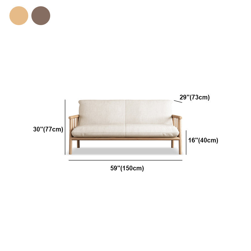 Linen Contemporary Square Arm Sofa Wooden Standard Sofa for Living Room, Apartment Clearhalo 'furn' 'furn_sofas' 'Furniture' 'furniture_sofas' 'Living Room Furniture' 'Sofa' 'sofas' 5057695