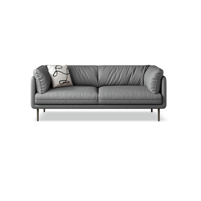 Glam Cushions Standard Pillow Top Arm Stationary Settee for Living Room 71"L x 39"W x 31.5"H Grey Clearhalo 'furn' 'furn_sofas' 'Furniture' 'furniture_sofas' 'Living Room Furniture' 'Sofa' 'sofas' 5057699