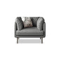 Glam Cushions Standard Pillow Top Arm Stationary Settee for Living Room 43"L x 39"W x 31.5"H Grey Clearhalo 'furn' 'furn_sofas' 'Furniture' 'furniture_sofas' 'Living Room Furniture' 'Sofa' 'sofas' 5057703