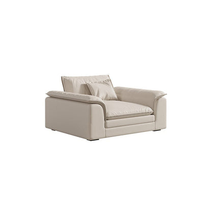 Nordic Sectional Latex Upholstery Filled Leather/flannelette Beige Sofa 47.2"L x 47.2"W x 30.7"H Horizontal