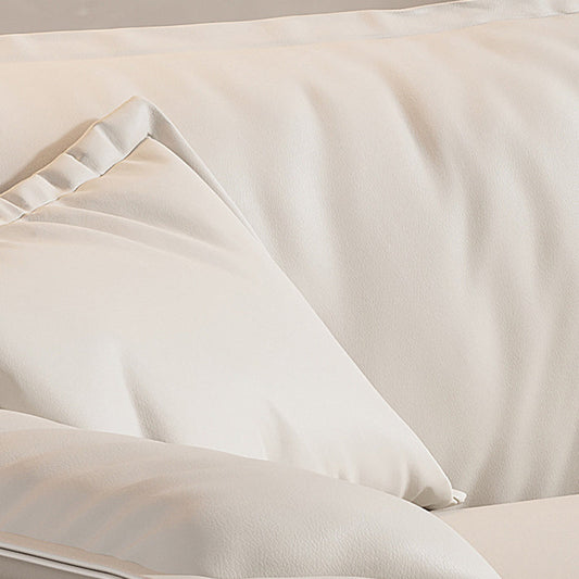 Nordic Sectional Latex Upholstery Filled Leather/flannelette Beige Sofa Clearhalo 'furn' 'furn_sectionals' 'Furniture' 'furniture_sectionals' 'Living Room Furniture' 'Sectionals' 5057719