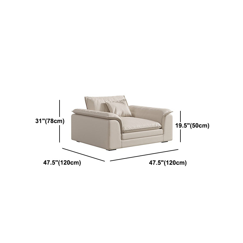 Nordic Sectional Latex Upholstery Filled Leather/flannelette Beige Sofa Clearhalo 'furn' 'furn_sectionals' 'Furniture' 'furniture_sectionals' 'Living Room Furniture' 'Sectionals' 5057726