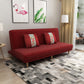 Contemporary Tight Back Armless Convertible Cotton Blend Sofa Bed Red Clearhalo 'furn' 'furn_sofas' 'Furniture' 'furniture_sofas' 'Living Room Furniture' 'Sofa' 'sofas' 5057745