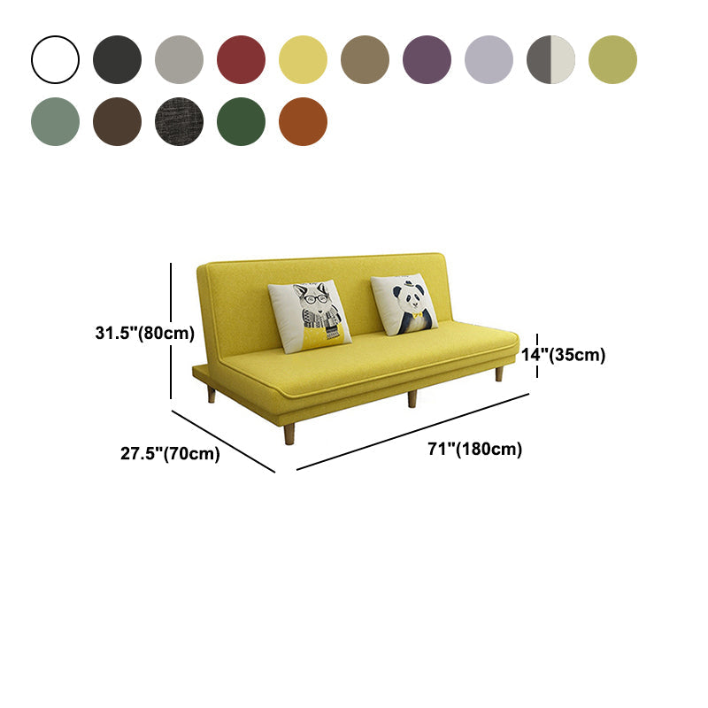Contemporary Tight Back Armless Convertible Cotton Blend Sofa Bed Clearhalo 'furn' 'furn_sofas' 'Furniture' 'furniture_sofas' 'Living Room Furniture' 'Sofa' 'sofas' 5057753