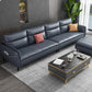 Living Room Stationary Pillow Top Arm Sewn Pillow Back Blue Sofa 104"L x 33"W x 32"H Faux Leather Clearhalo 'furn' 'furn_sofas' 'Furniture' 'furniture_sofas' 'Living Room Furniture' 'Sofa' 'sofas' 5057755
