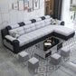 Sewn Pillow Back Sofa with Ottoman Included and Storage for Four People Clearhalo 'Furniture' 'furniture_sectionals' 'Living Room Furniture' 'Sectionals' 5057771
