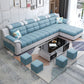 Sewn Pillow Back Sofa with Ottoman Included and Storage for Four People Clearhalo 'Furniture' 'furniture_sectionals' 'Living Room Furniture' 'Sectionals' 5057780