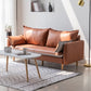 Mid Century Modern 28.3"H Faux Leather Square Arm Sofa for Living Room Clearhalo 'furn' 'furn_sofas' 'Furniture' 'furniture_sofas' 'Living Room Furniture' 'Sofa' 'sofas' 5057799