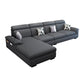 Scandinavian 4-Seater Sectional with Pillow Top Arm and Storage Dark Gray Left Clearhalo 'furn' 'furn_sectionals' 'Furniture' 'furniture_sectionals' 'Living Room Furniture' 'Sectionals' 5057823