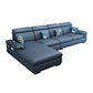 Scandinavian 4-Seater Sectional with Pillow Top Arm and Storage Dark Blue Left Clearhalo 'furn' 'furn_sectionals' 'Furniture' 'furniture_sectionals' 'Living Room Furniture' 'Sectionals' 5057842