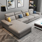 Faux Leather Cushion Back Sectional with Pillow Top Arm for Four People Light Gray Left Clearhalo 'Furniture' 'furniture_sectionals' 'Living Room Furniture' 'Sectionals' 5057859