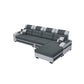 Scandinavian Pillow Top Arm Sectional with Tufted Back and Storage Dark Grey Light Grey Right Clearhalo 'Furniture' 'furniture_sectionals' 'Living Room Furniture' 'Sectionals' 5057867