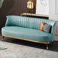 Faux Leather Modern Recessed Arm Sofa Standard Sofa for Living Room, Apartment Mint Green Clearhalo 'furn' 'furn_sofas' 'Furniture' 'furniture_sofas' 'Living Room Furniture' 'Sofa' 'sofas' 5057898