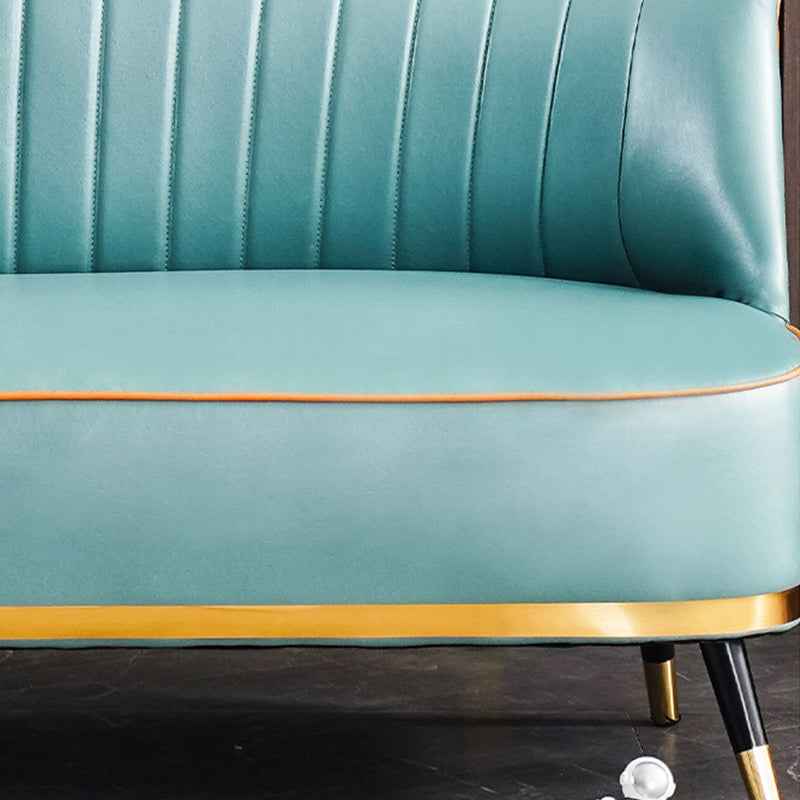 Faux Leather Modern Recessed Arm Sofa Standard Sofa for Living Room, Apartment Clearhalo 'furn' 'furn_sofas' 'Furniture' 'furniture_sofas' 'Living Room Furniture' 'Sofa' 'sofas' 5057905