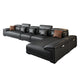 Black Faux Leather Sofa 33.46" H Pillow Top Arm Sofa & Chaise Sofa 161"L x 71"W x 33.5"H Clearhalo 'furn' 'furn_sectionals' 'Furniture' 'furniture_sectionals' 'Living Room Furniture' 'Sectionals' 5057925