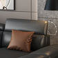 Black Faux Leather Sofa 33.46" H Pillow Top Arm Sofa & Chaise Clearhalo 'furn' 'furn_sectionals' 'Furniture' 'furniture_sectionals' 'Living Room Furniture' 'Sectionals' 5057926