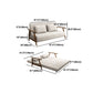 Convertible Cotton Blend and Faux Leather Modern Sofa Bed in Brown Clearhalo 'furn' 'furn_sofas' 'Furniture' 'furniture_sofas' 'Living Room Furniture' 'Sofa' 'sofas' 5057961