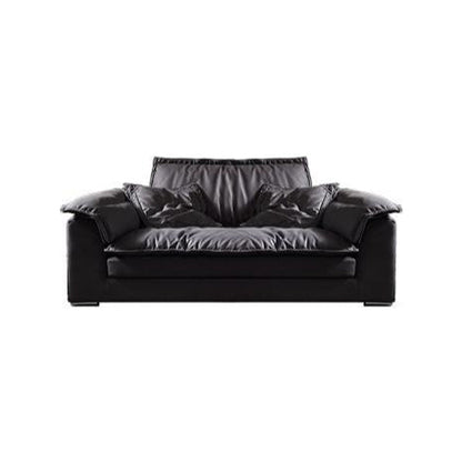 Contemporary Pillow Top Arm Sofa 30.7" H Faux Leather Sofa & Chaise 55"L x 47"W x 31"H Clearhalo 'furn' 'furn_sectionals' 'Furniture' 'furniture_sectionals' 'Living Room Furniture' 'Sectionals' 5057965
