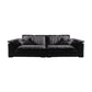 Contemporary Pillow Top Arm Sofa 30.7" H Faux Leather Sofa & Chaise 87"L x 47"W x 31"H Clearhalo 'furn' 'furn_sectionals' 'Furniture' 'furniture_sectionals' 'Living Room Furniture' 'Sectionals' 5057968