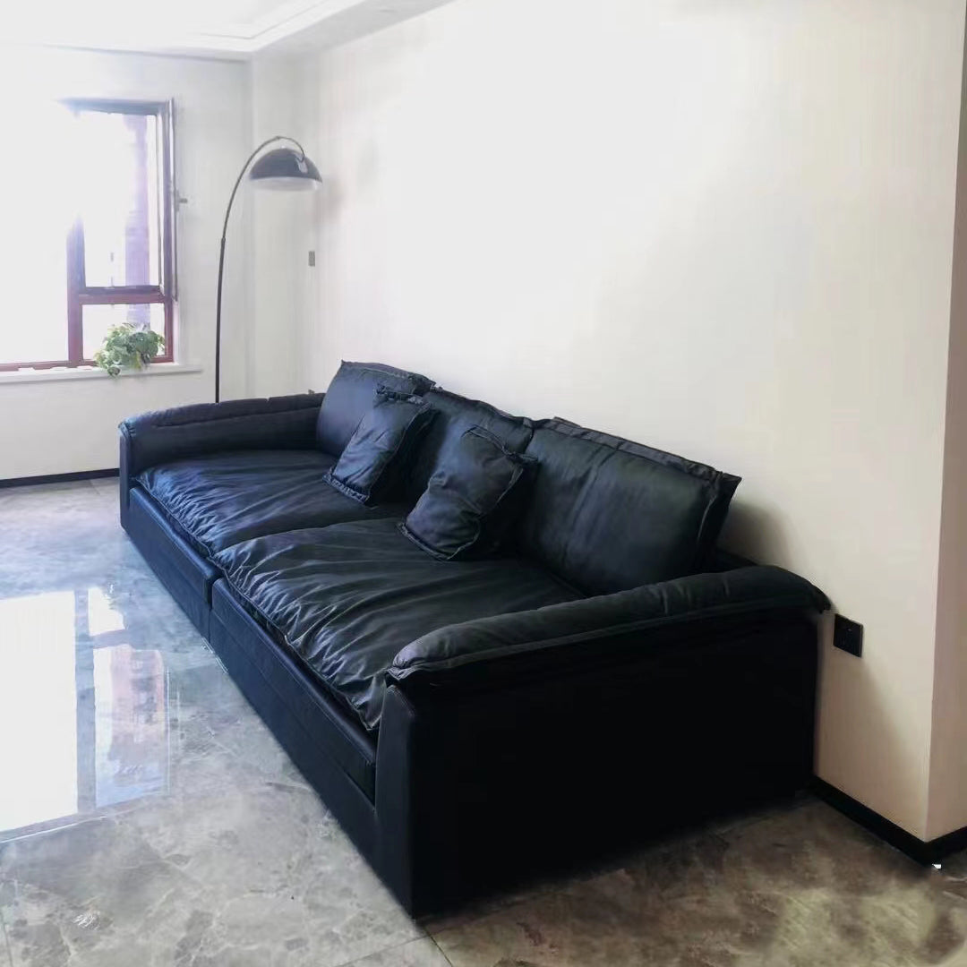 Contemporary Pillow Top Arm Sofa 30.7" H Faux Leather Sofa & Chaise Clearhalo 'furn' 'furn_sectionals' 'Furniture' 'furniture_sectionals' 'Living Room Furniture' 'Sectionals' 5057969