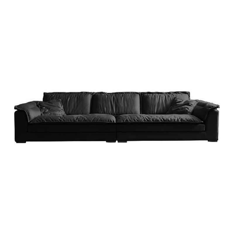 Contemporary Pillow Top Arm Sofa 30.7" H Faux Leather Sofa & Chaise Clearhalo 'furn' 'furn_sectionals' 'Furniture' 'furniture_sectionals' 'Living Room Furniture' 'Sectionals' 5057972