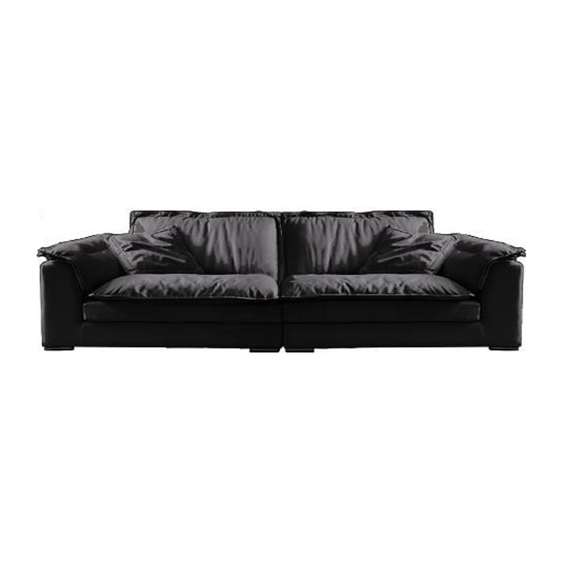Contemporary Pillow Top Arm Sofa 30.7" H Faux Leather Sofa & Chaise 102"L x 47"W x 31"H Clearhalo 'furn' 'furn_sectionals' 'Furniture' 'furniture_sectionals' 'Living Room Furniture' 'Sectionals' 5057973