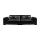 Contemporary Pillow Top Arm Sofa 30.7" H Faux Leather Sofa & Chaise 110"L x 47"W x 31"H Clearhalo 'furn' 'furn_sectionals' 'Furniture' 'furniture_sectionals' 'Living Room Furniture' 'Sectionals' 5057974