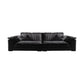 Contemporary Pillow Top Arm Sofa 30.7" H Faux Leather Sofa & Chaise 118"L x 47"W x 31"H Clearhalo 'furn' 'furn_sectionals' 'Furniture' 'furniture_sectionals' 'Living Room Furniture' 'Sectionals' 5057976