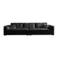 Contemporary Pillow Top Arm Sofa 30.7" H Faux Leather Sofa & Chaise 142"L x 47"W x 31"H Latex Clearhalo 'furn' 'furn_sectionals' 'Furniture' 'furniture_sectionals' 'Living Room Furniture' 'Sectionals' 5057981