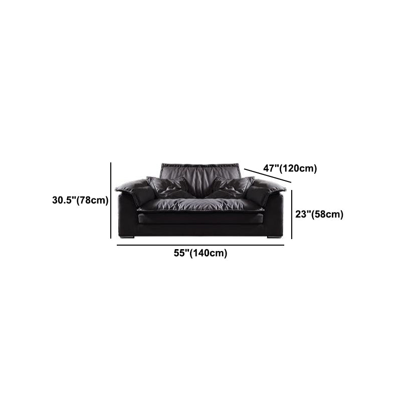 Contemporary Pillow Top Arm Sofa 30.7" H Faux Leather Sofa & Chaise Clearhalo 'furn' 'furn_sectionals' 'Furniture' 'furniture_sectionals' 'Living Room Furniture' 'Sectionals' 5057985
