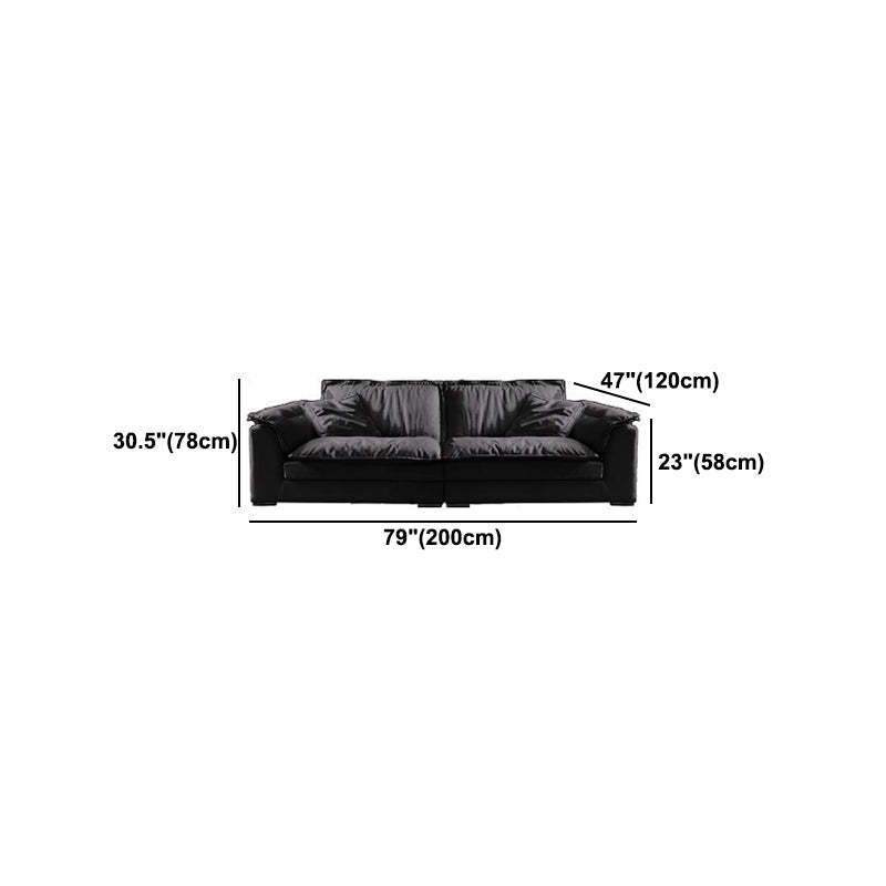 Contemporary Pillow Top Arm Sofa 30.7" H Faux Leather Sofa & Chaise Clearhalo 'furn' 'furn_sectionals' 'Furniture' 'furniture_sectionals' 'Living Room Furniture' 'Sectionals' 5057986