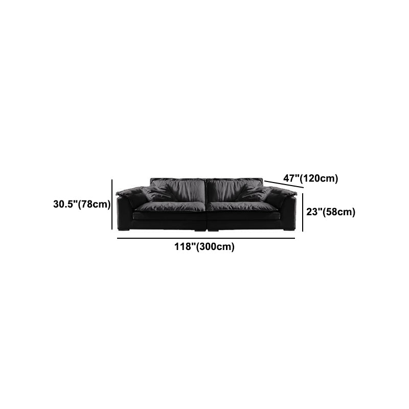 Contemporary Pillow Top Arm Sofa 30.7" H Faux Leather Sofa & Chaise Clearhalo 'furn' 'furn_sectionals' 'Furniture' 'furniture_sectionals' 'Living Room Furniture' 'Sectionals' 5057991