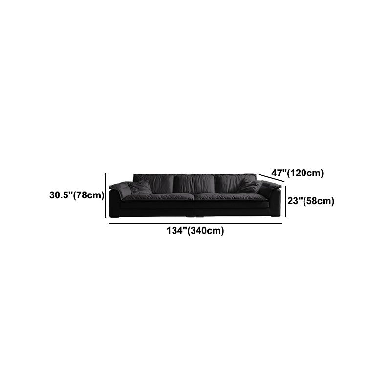 Contemporary Pillow Top Arm Sofa 30.7" H Faux Leather Sofa & Chaise Clearhalo 'furn' 'furn_sectionals' 'Furniture' 'furniture_sectionals' 'Living Room Furniture' 'Sectionals' 5057993
