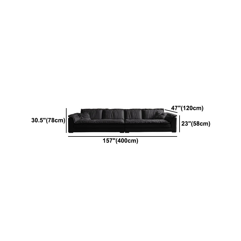 Contemporary Pillow Top Arm Sofa 30.7" H Faux Leather Sofa & Chaise Clearhalo 'furn' 'furn_sectionals' 'Furniture' 'furniture_sectionals' 'Living Room Furniture' 'Sectionals' 5057996