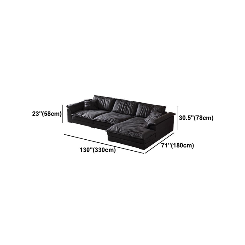 Contemporary Pillow Top Arm Sofa 30.7" H Faux Leather Sofa & Chaise Clearhalo 'furn' 'furn_sectionals' 'Furniture' 'furniture_sectionals' 'Living Room Furniture' 'Sectionals' 5057997