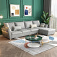 4-seater Sectional with Four Pillows Back and Storage for Apartment Light Gray Clearhalo 'furn' 'furn_sectionals' 'Furniture' 'furniture_sectionals' 'Living Room Furniture' 'Sectionals' 5058016