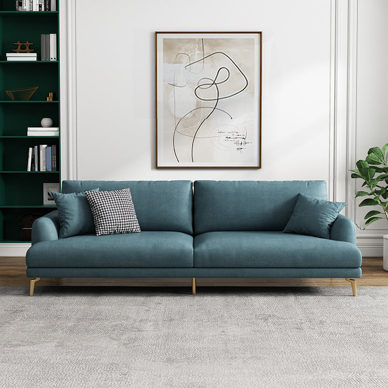 Contemporary Faux Leather Recessed Arm Furniture Sectionals in Green 82"L x 36"W x 32"H Horizontal Clearhalo 'furn' 'furn_sectionals' 'Furniture' 'furniture_sectionals' 'Living Room Furniture' 'Sectionals' 5058026