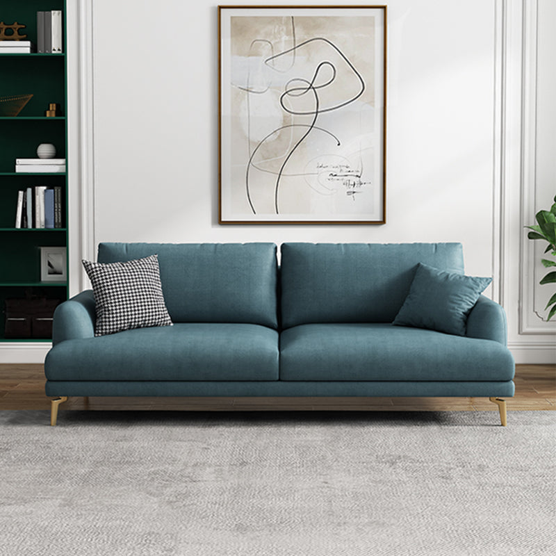 Contemporary Faux Leather Recessed Arm Furniture Sectionals in Green 66"L x 36"W x 32"H Horizontal Clearhalo 'furn' 'furn_sectionals' 'Furniture' 'furniture_sectionals' 'Living Room Furniture' 'Sectionals' 5058028