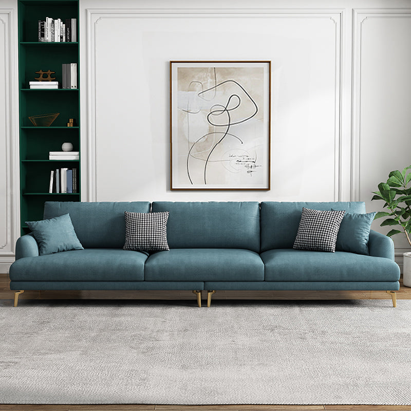 Contemporary Faux Leather Recessed Arm Furniture Sectionals in Green 102"L x 36"W x 32"H Horizontal Clearhalo 'furn' 'furn_sectionals' 'Furniture' 'furniture_sectionals' 'Living Room Furniture' 'Sectionals' 5058031