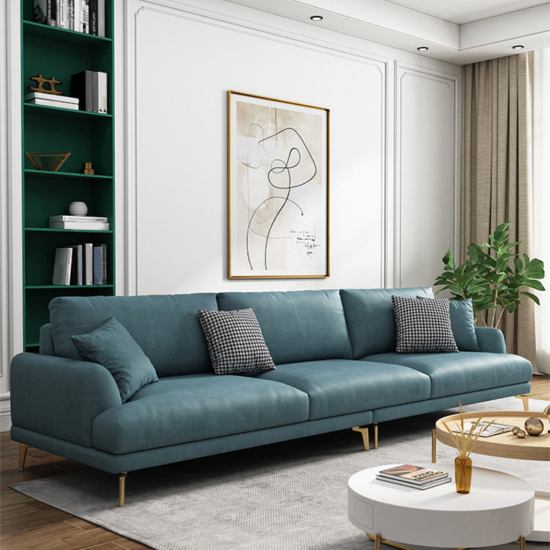 Contemporary Faux Leather Recessed Arm Furniture Sectionals in Green Clearhalo 'furn' 'furn_sectionals' 'Furniture' 'furniture_sectionals' 'Living Room Furniture' 'Sectionals' 5058032