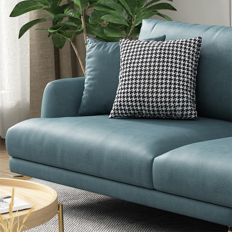 Contemporary Faux Leather Recessed Arm Furniture Sectionals in Green Clearhalo 'furn' 'furn_sectionals' 'Furniture' 'furniture_sectionals' 'Living Room Furniture' 'Sectionals' 5058039