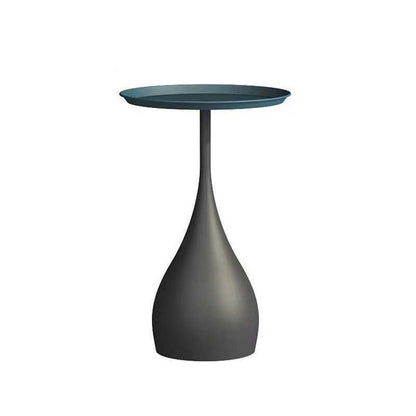 23.6" Tall Pedestal End Table Metal Round Tray Top Side End Table Black Blue Clearhalo 'Coffee & Accent Tables' 'End & Side Tables' 'end_side_table' 'end_side_tables' 'furn' 'furn_end_side_tables' 'Furniture' 'furniture_end_side_table' 'Living Room Furniture' 5058064
