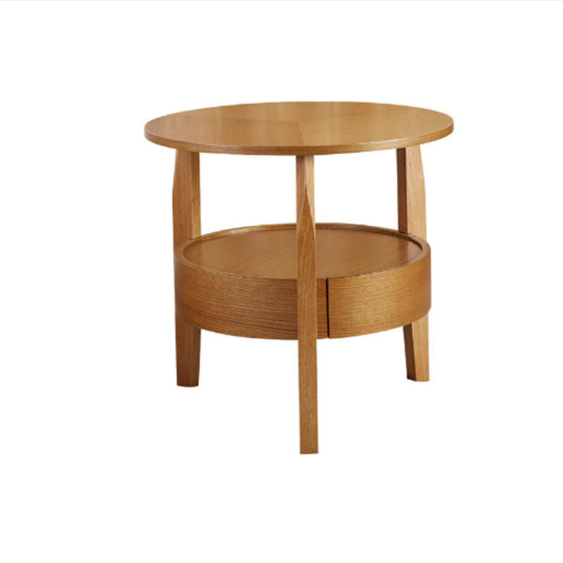 French Country Style Cocktail Table Wood/dark Coffee/walnut Solid Wood Round Coffee Table Wood Clearhalo 'Coffee & Accent Tables' 'End & Side Tables' 'end_side_table' 'Furniture' 'furniture_end_side_table' 'Living Room Furniture' 5058071