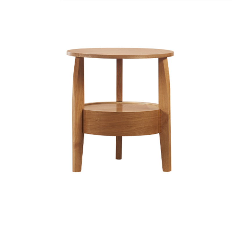 French Country Style Cocktail Table Wood/dark Coffee/walnut Solid Wood Round Coffee Table Wood 19.7"L x 19.7"W x 19.7"H Clearhalo 'Coffee & Accent Tables' 'End & Side Tables' 'end_side_table' 'Furniture' 'furniture_end_side_table' 'Living Room Furniture' 5058078