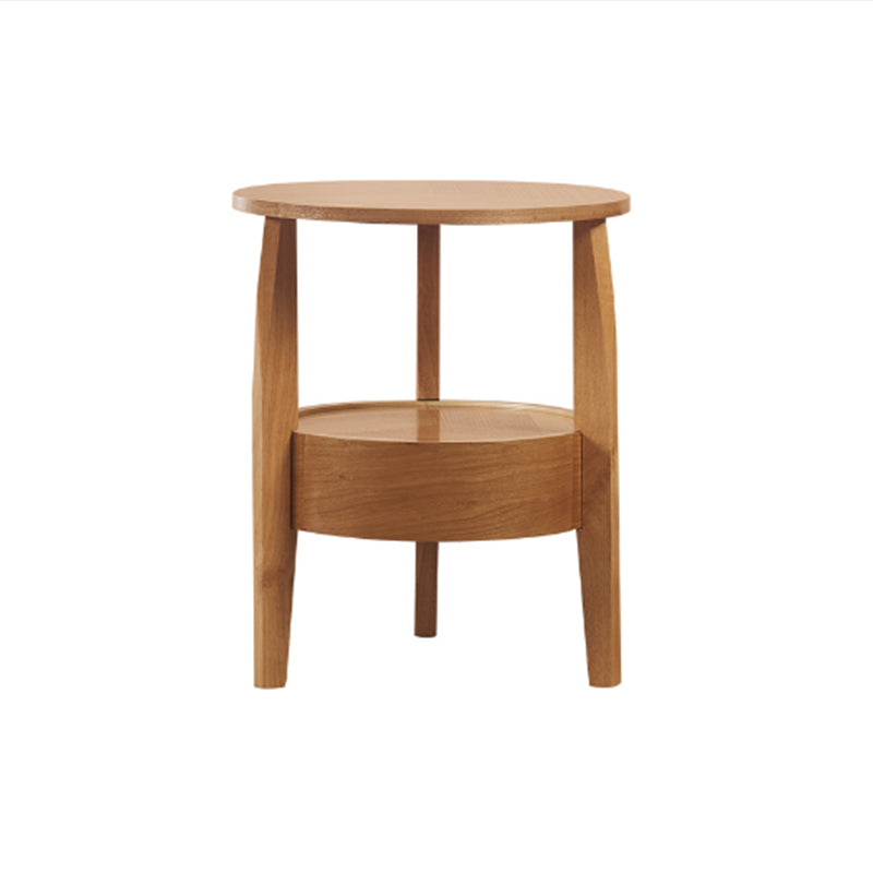 French Country Style Cocktail Table Wood/dark Coffee/walnut Solid Wood Round Coffee Table Clearhalo 'Coffee & Accent Tables' 'End & Side Tables' 'end_side_table' 'Furniture' 'furniture_end_side_table' 'Living Room Furniture' 5058079