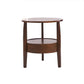 French Country Style Cocktail Table Wood/dark Coffee/walnut Solid Wood Round Coffee Table Dark Coffee 19.7"L x 19.7"W x 23.6"H Clearhalo 'Coffee & Accent Tables' 'End & Side Tables' 'end_side_table' 'Furniture' 'furniture_end_side_table' 'Living Room Furniture' 5058080