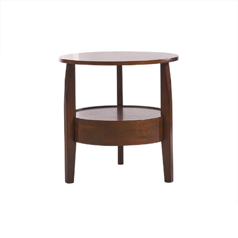 French Country Style Cocktail Table Wood/dark Coffee/walnut Solid Wood Round Coffee Table Clearhalo 'Coffee & Accent Tables' 'End & Side Tables' 'end_side_table' 'Furniture' 'furniture_end_side_table' 'Living Room Furniture' 5058081