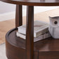 French Country Style Cocktail Table Wood/dark Coffee/walnut Solid Wood Round Coffee Table Clearhalo 'Coffee & Accent Tables' 'End & Side Tables' 'end_side_table' 'Furniture' 'furniture_end_side_table' 'Living Room Furniture' 5058085