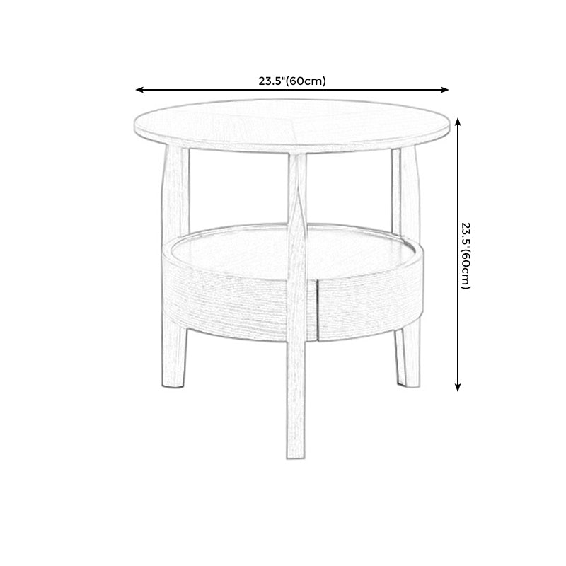 French Country Style Cocktail Table Wood/dark Coffee/walnut Solid Wood Round Coffee Table Clearhalo 'Coffee & Accent Tables' 'End & Side Tables' 'end_side_table' 'Furniture' 'furniture_end_side_table' 'Living Room Furniture' 5058088